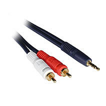 Velocity Series 3.5mm Stereo Male to Dual RCA Male Y Cables 