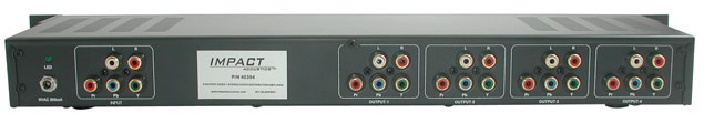 4-Output Rack Mount Component Video + Stereo Audio Distribution Amplifier – 1RU