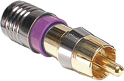 F-Conn RCA Gold Compression Type Connectors for the Mini Coax 