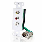 RapidRun™ Composite Video + Stereo Audio Wall Plate - For use with Red, White and Yellow connectors.
