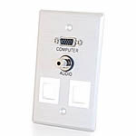 Single Gang HD15 + 3.5mm + (2) Keystone Wall Plate